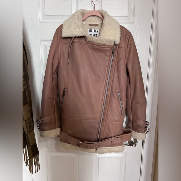 Lamb leather Walter Baker biker jacket - Picture 2 of 4